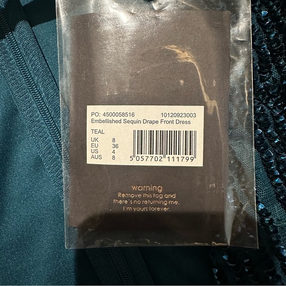 PEACE + LOVE - Embellished Teal Sequin Dress - Picture 4 of 8